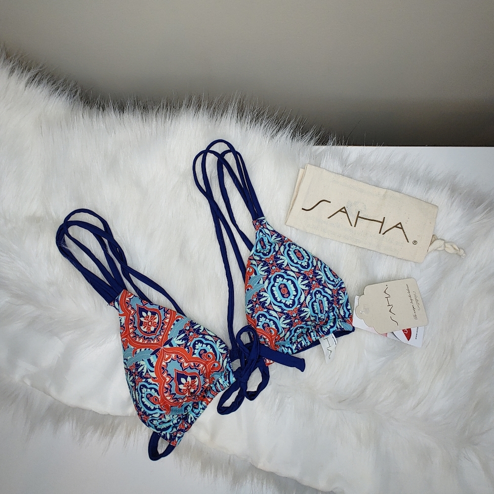 SAHA FRONT TIE STRAPPY BIKINI TOP L